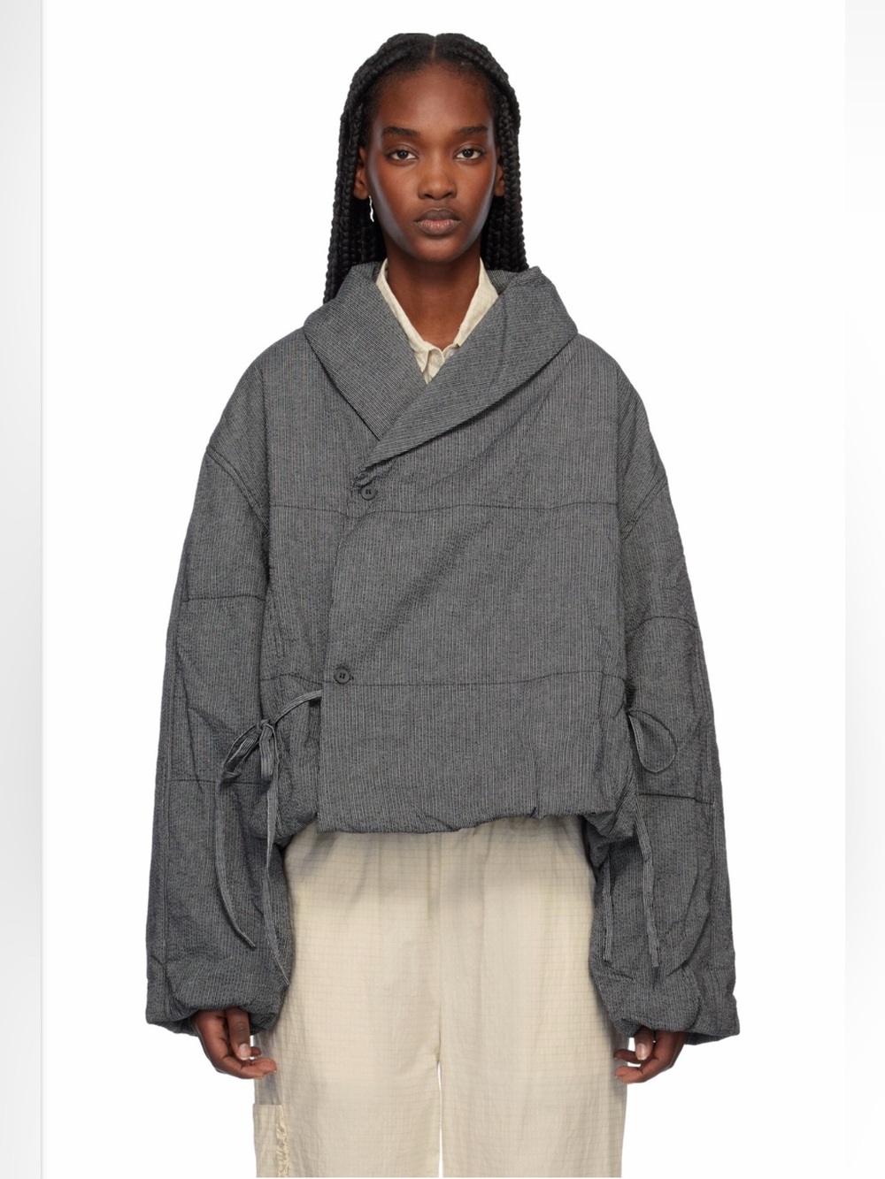 Deiji Studios Puff Wrap Jacket Grey